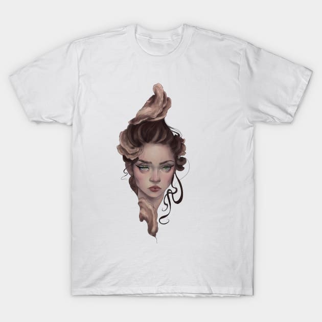 Turkey Tail Mushroom Girl T-Shirt by Verre